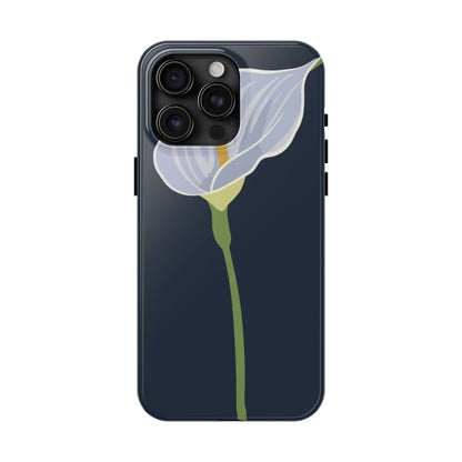 Blue Calla Flower Vector Poster Tough Phone Case