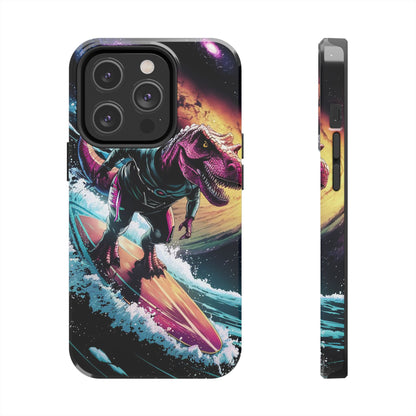 Cosmic T-Rex Surfer Tough Phone Case