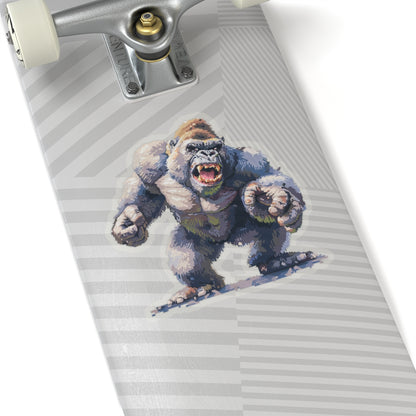 Pixelated Striking Gorilla Titan Vinyl Sticker