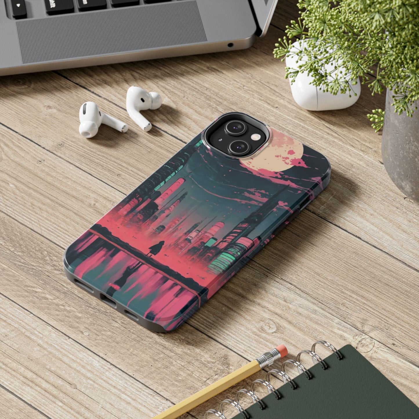 Moonlit Cityscape Night View Tough Phone Case