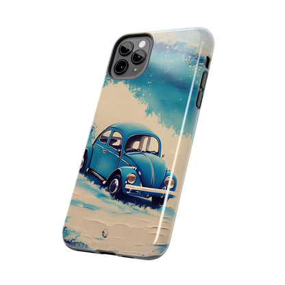 Wave Chasing Painted Blue VDub Beetle - Tough Phone Case