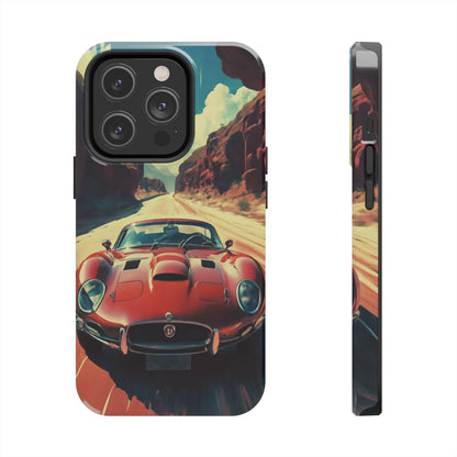 Desert Drive Red Sports Car Tough Phone Case