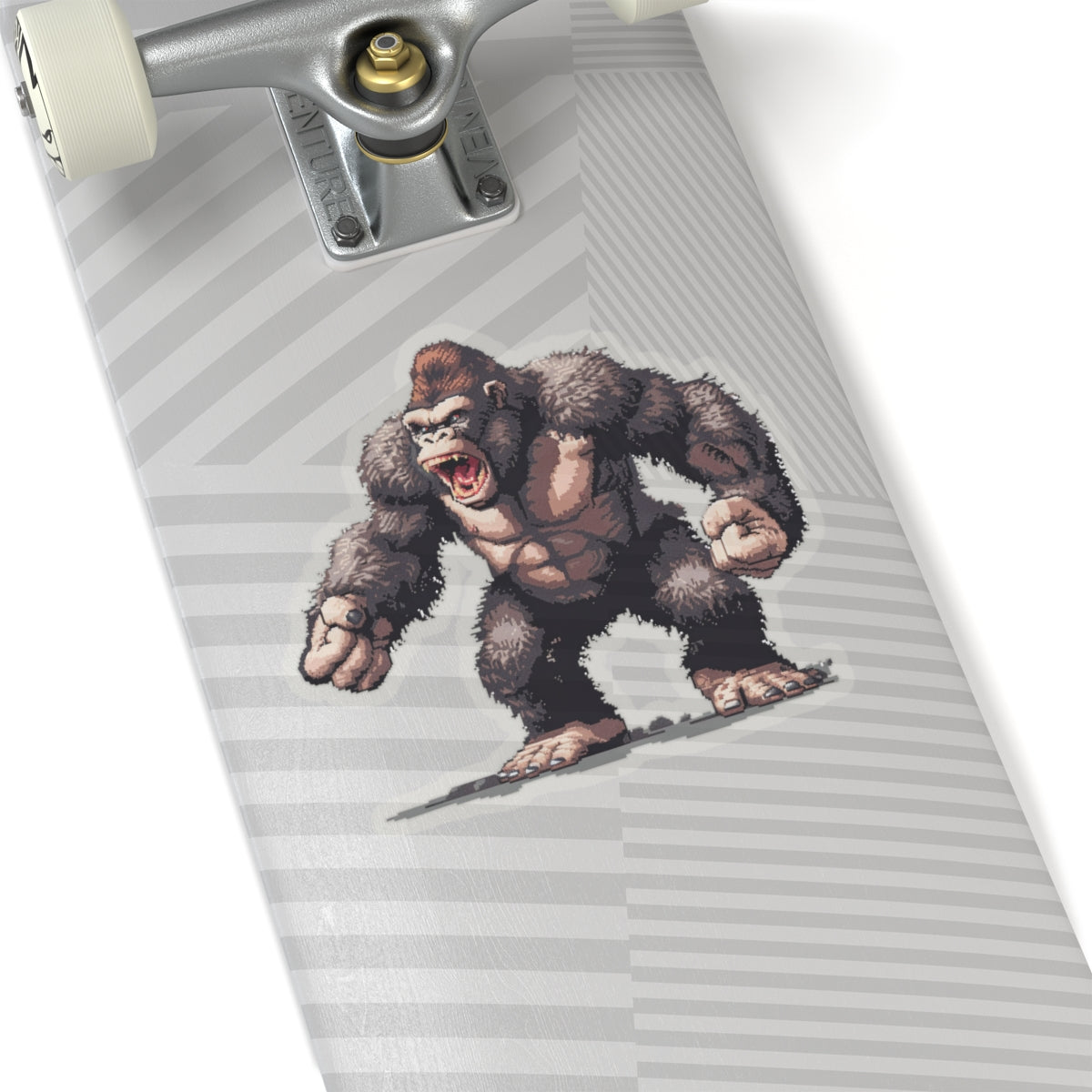 Pixelated Angry Giant Ape Arms Spread Vinyl Sticker