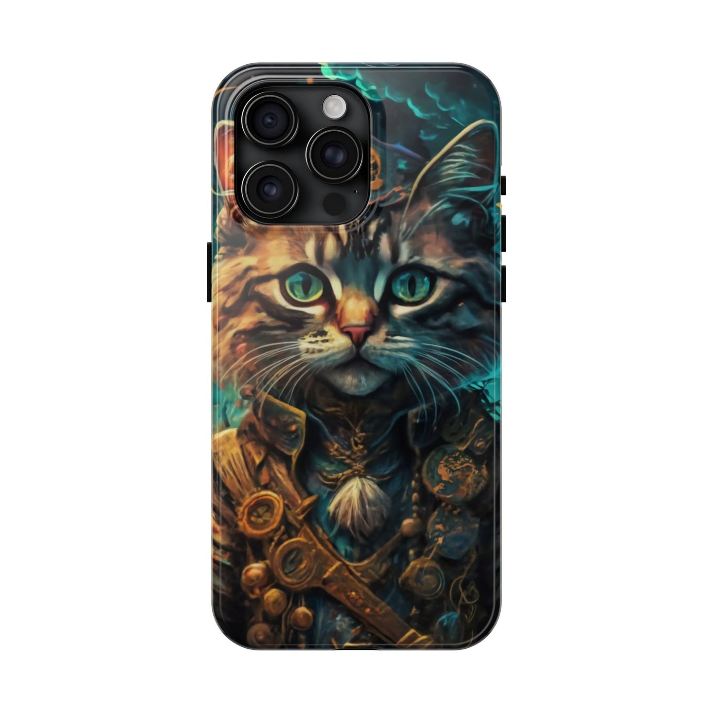 Cartoon Cat Pirate Starry Night Tough Phone Case