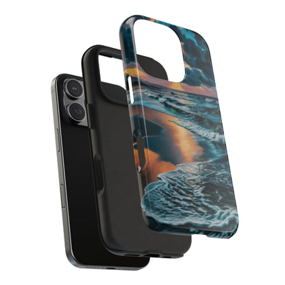 Coastal Sunset Waves Tough Phone Case