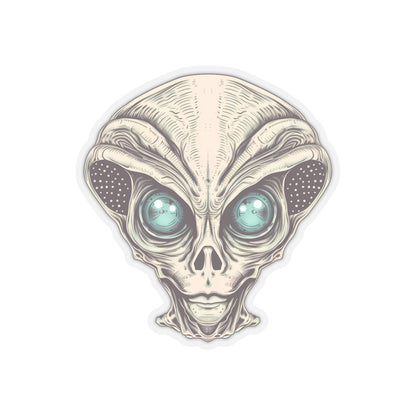 Tan Alien Head Vinyl Sticker