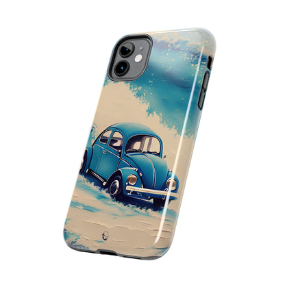 Wave Chasing Painted Blue VDub Beetle - Tough Phone Case