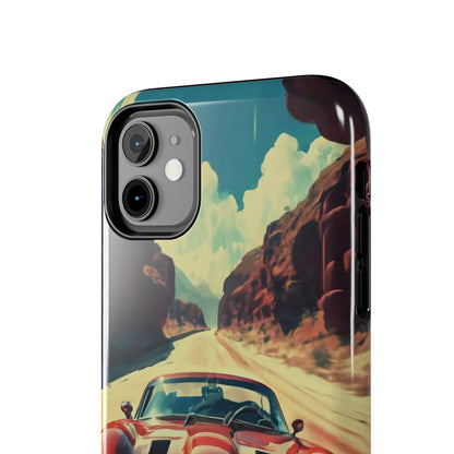 Desert Drive Red Sports Car Tough Phone Case