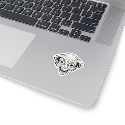 Bulging Eyes Alien Head Vinyl Sticker