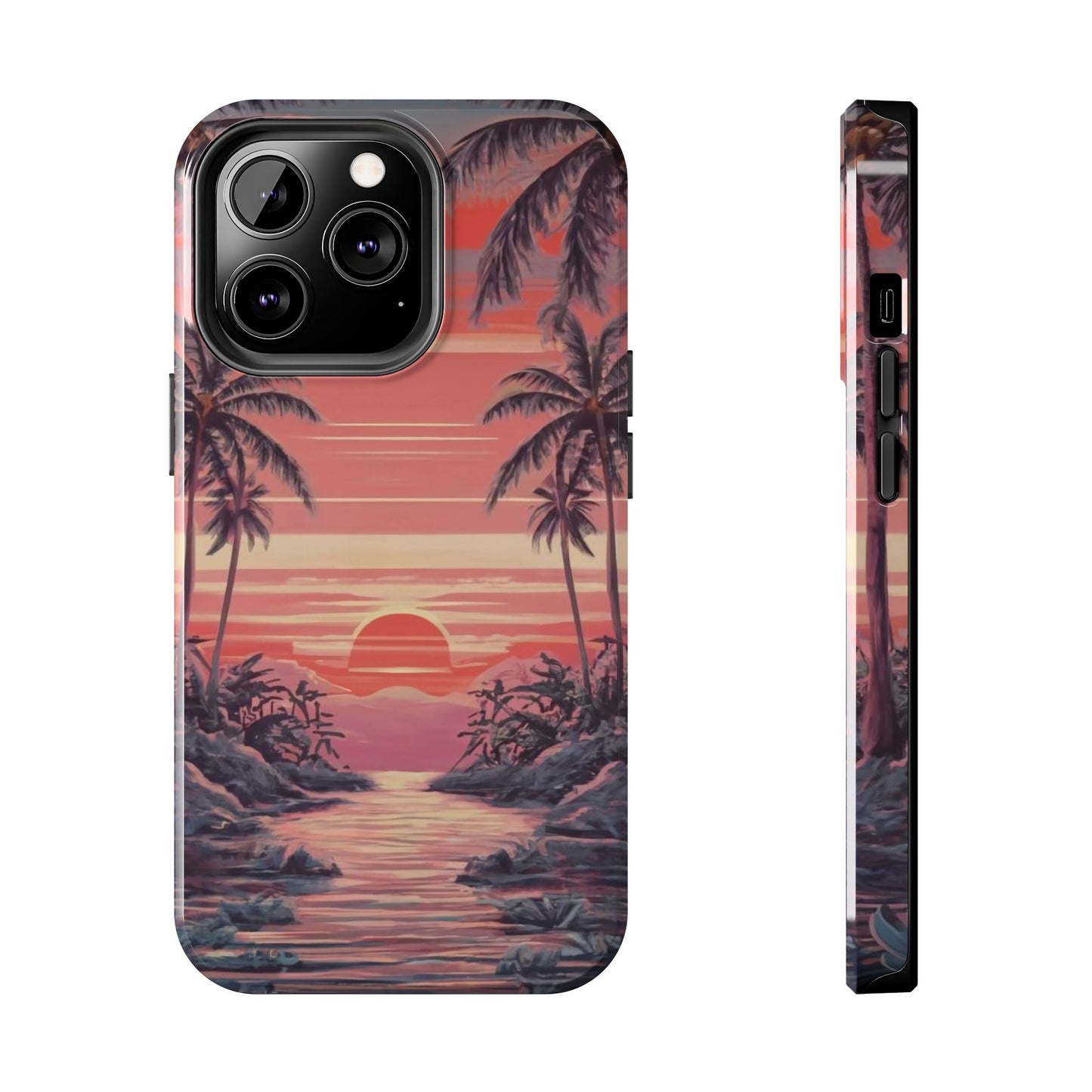 Sunset Serenity Palm Shore Tough Phone Case