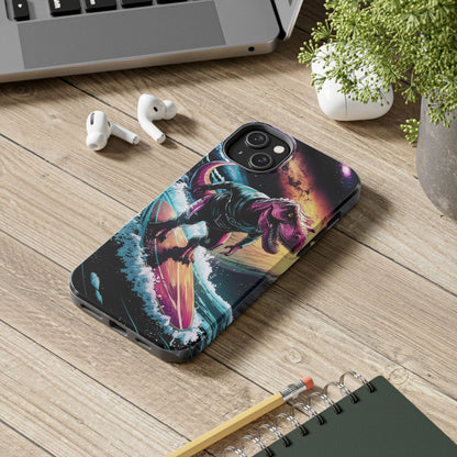 Cosmic T-Rex Surfer Tough Phone Case