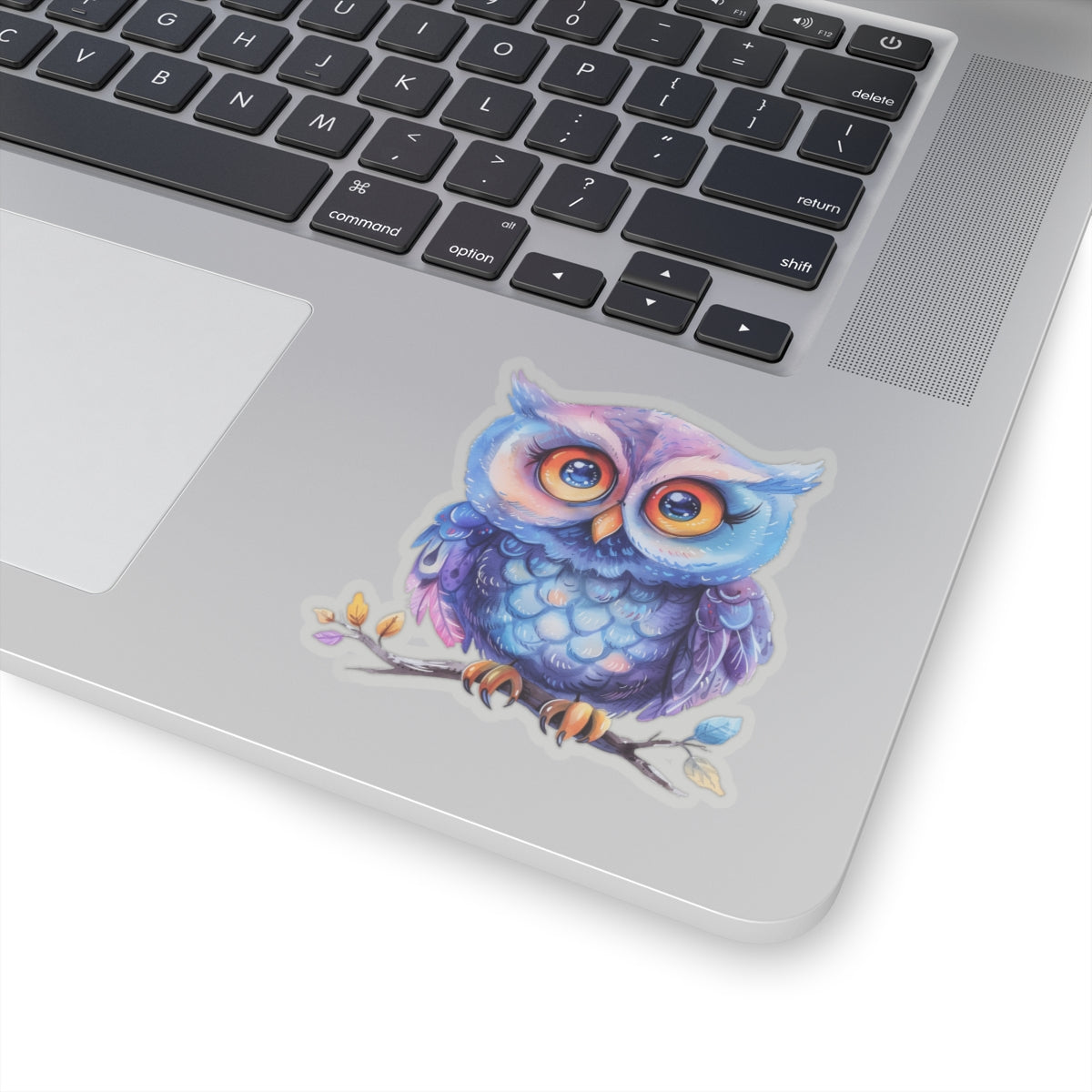 Blueberry Plum Owl Watercolor Cartoon Sticker