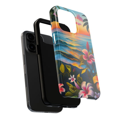 Sunset Palms and Hibiscus Tough Phone Case
