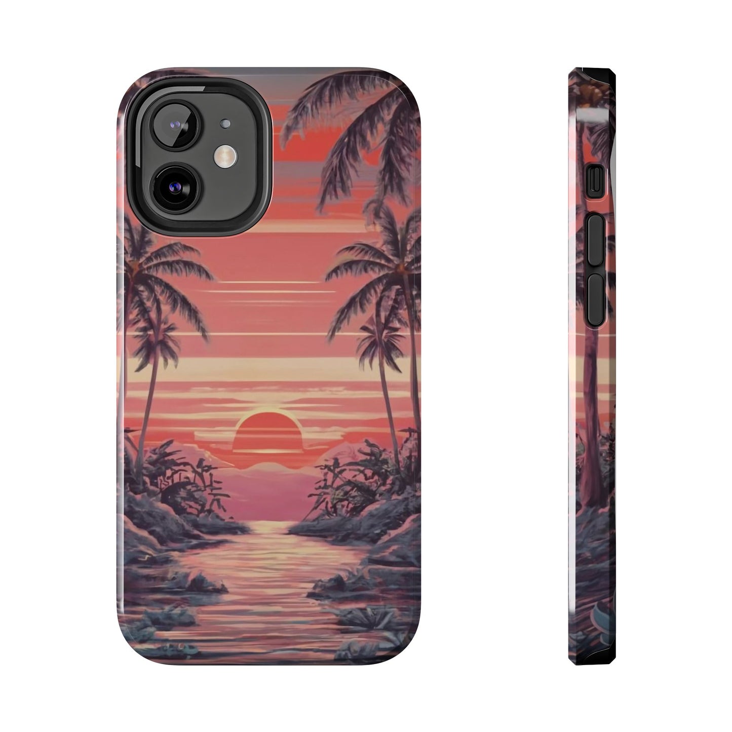Sunset Serenity Palm Shore Tough Phone Case