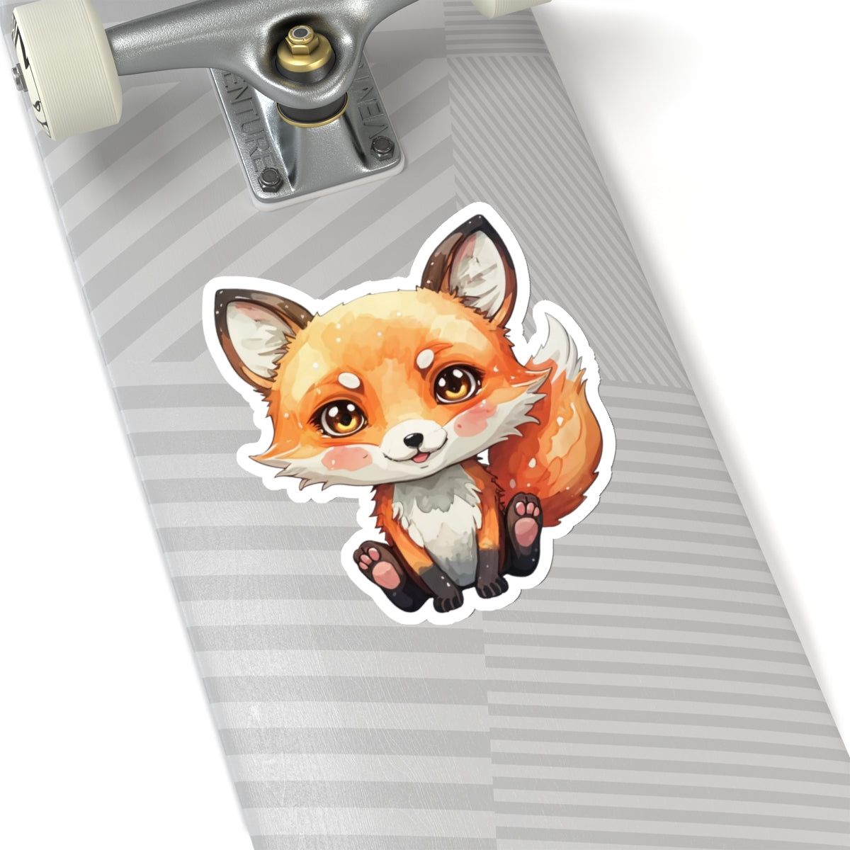 Whimsical Fox Watercolor Cartoon Sticker