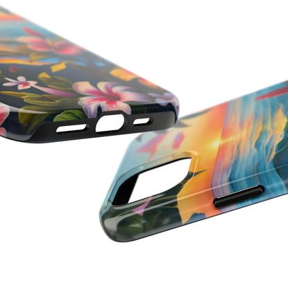 Sunset Palms and Hibiscus Tough Phone Case