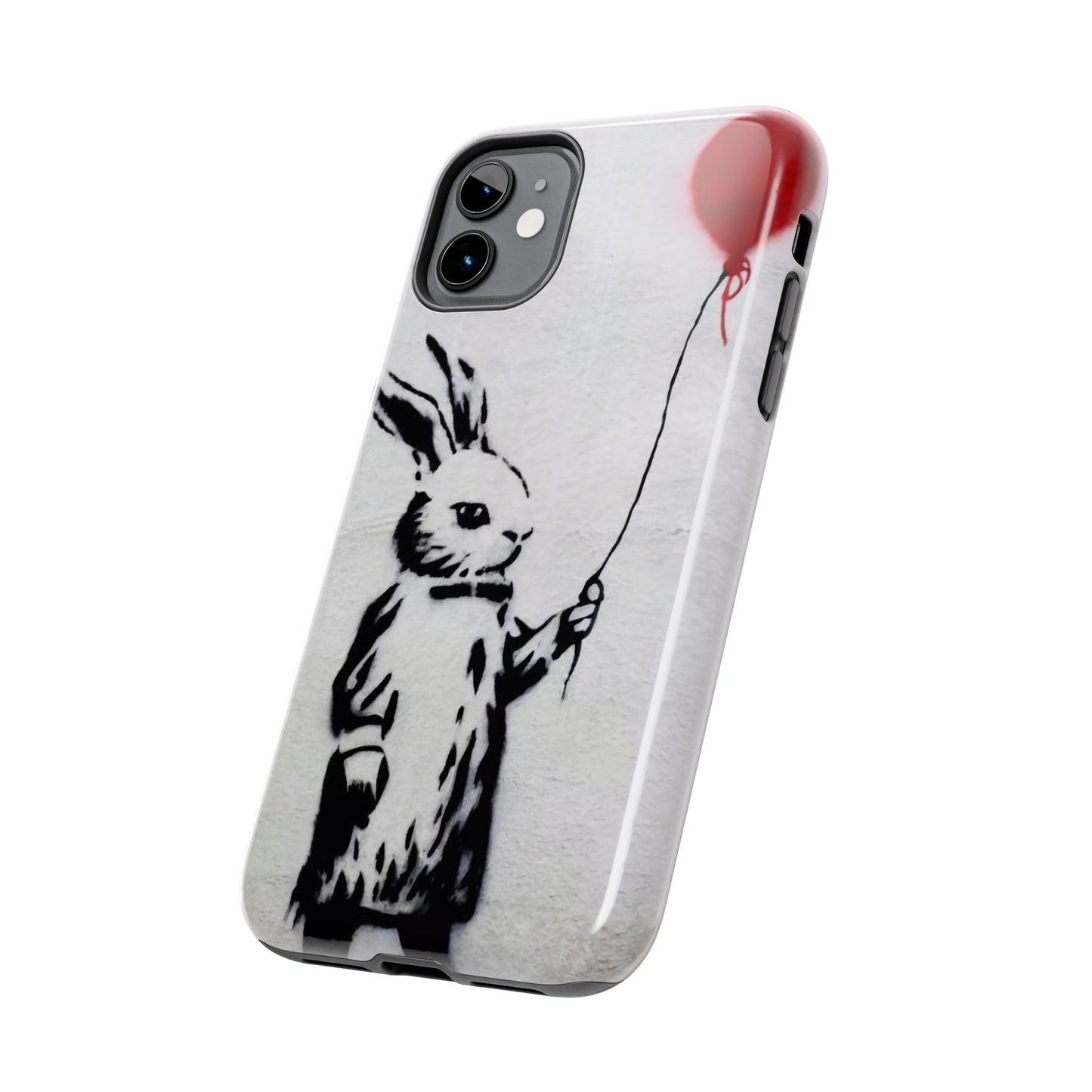 Banksy-Inspired Rabbit Balloon Escape Tough Phone Case