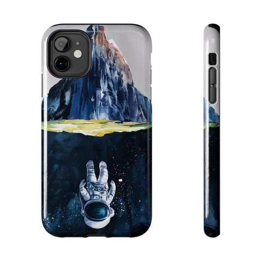 Astronaut Earth Mountain Space Painting Tough Phone Case