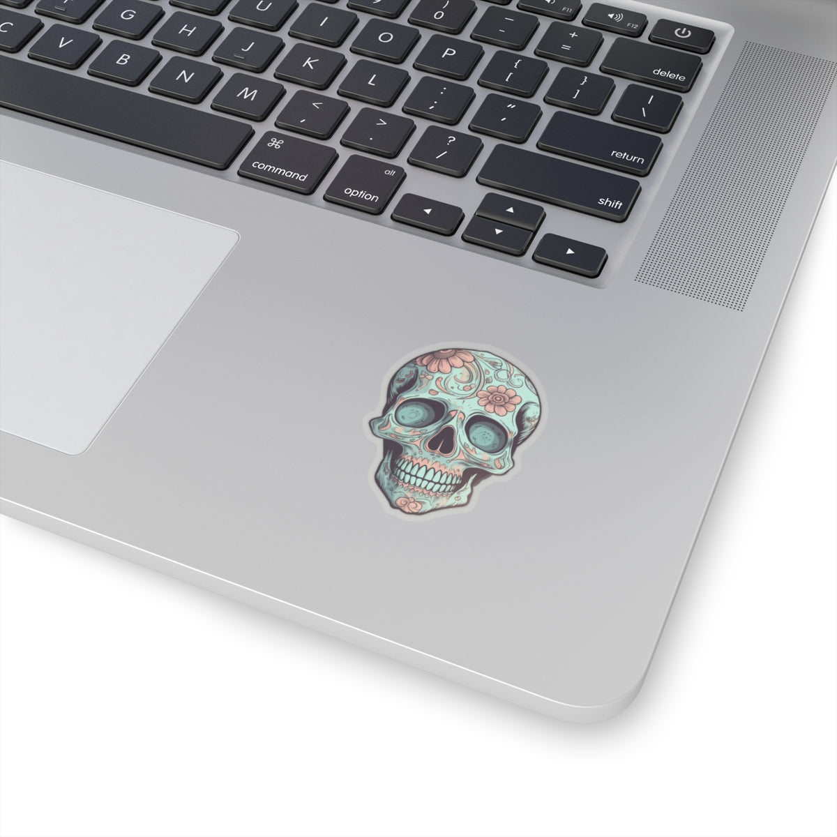 Light Blue Sugar Skull Sticker