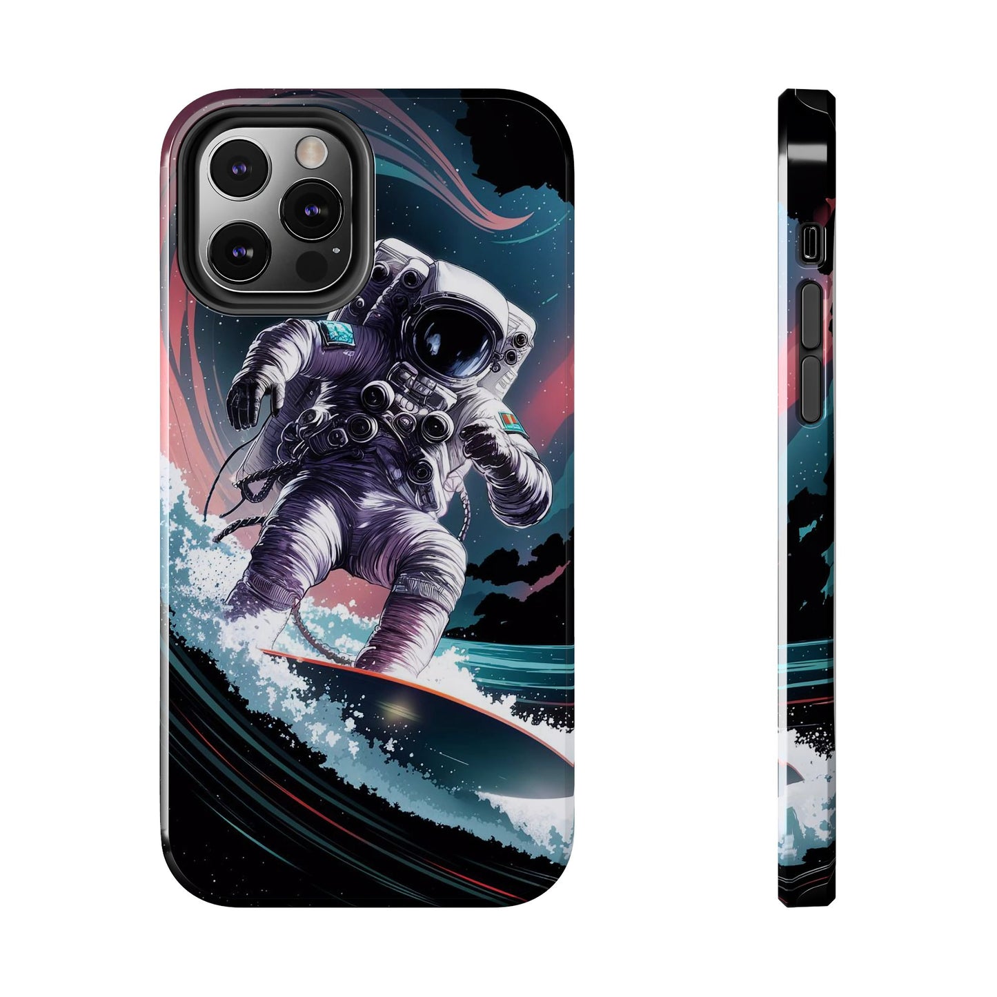 Cosmic Crest Astronaut Wave Rider Tough Phone Case