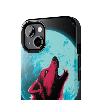 Teal Moon Wolf Serenade Tough Phone Case