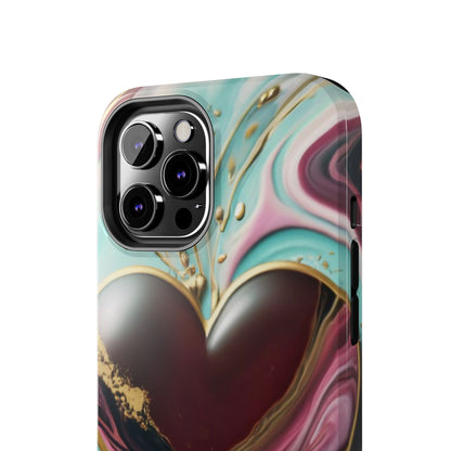 Glossy Heartburst Acrylic Pour Tough Phone Case