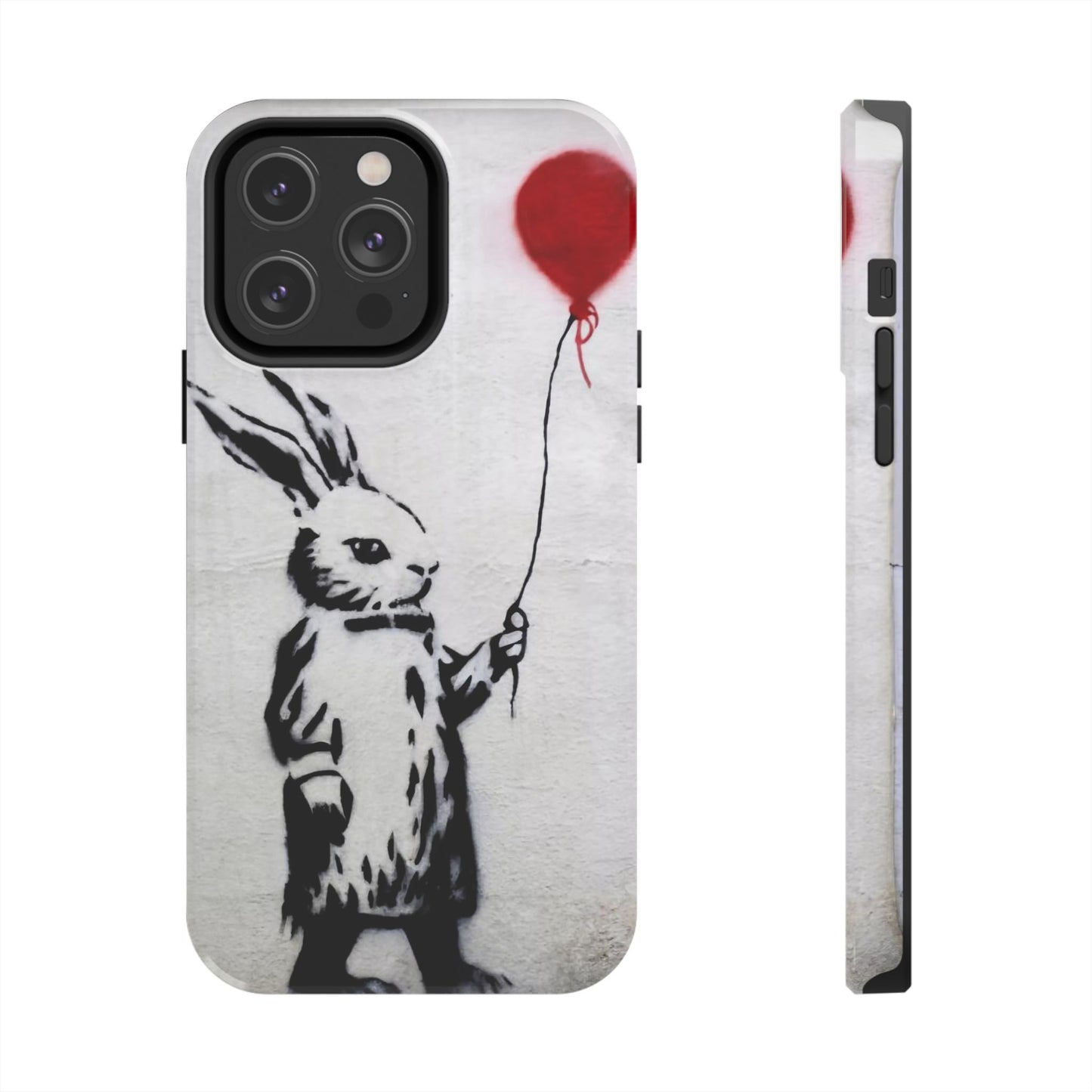 Banksy-Inspired Rabbit Balloon Escape Tough Phone Case