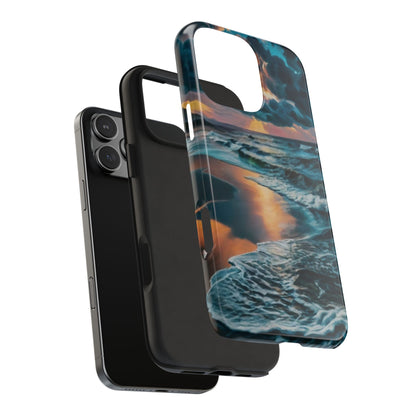 Coastal Sunset Waves Tough Phone Case