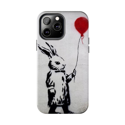 Banksy-Inspired Rabbit Balloon Escape Tough Phone Case