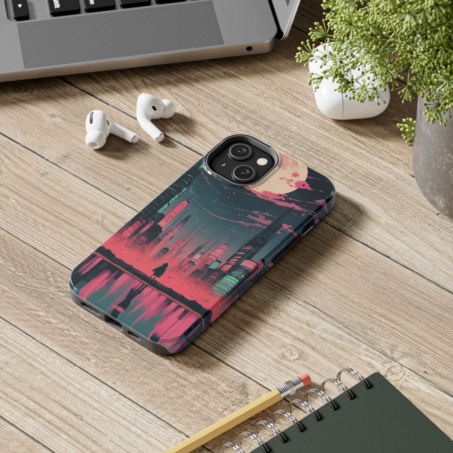 Moonlit Cityscape Night View Tough Phone Case