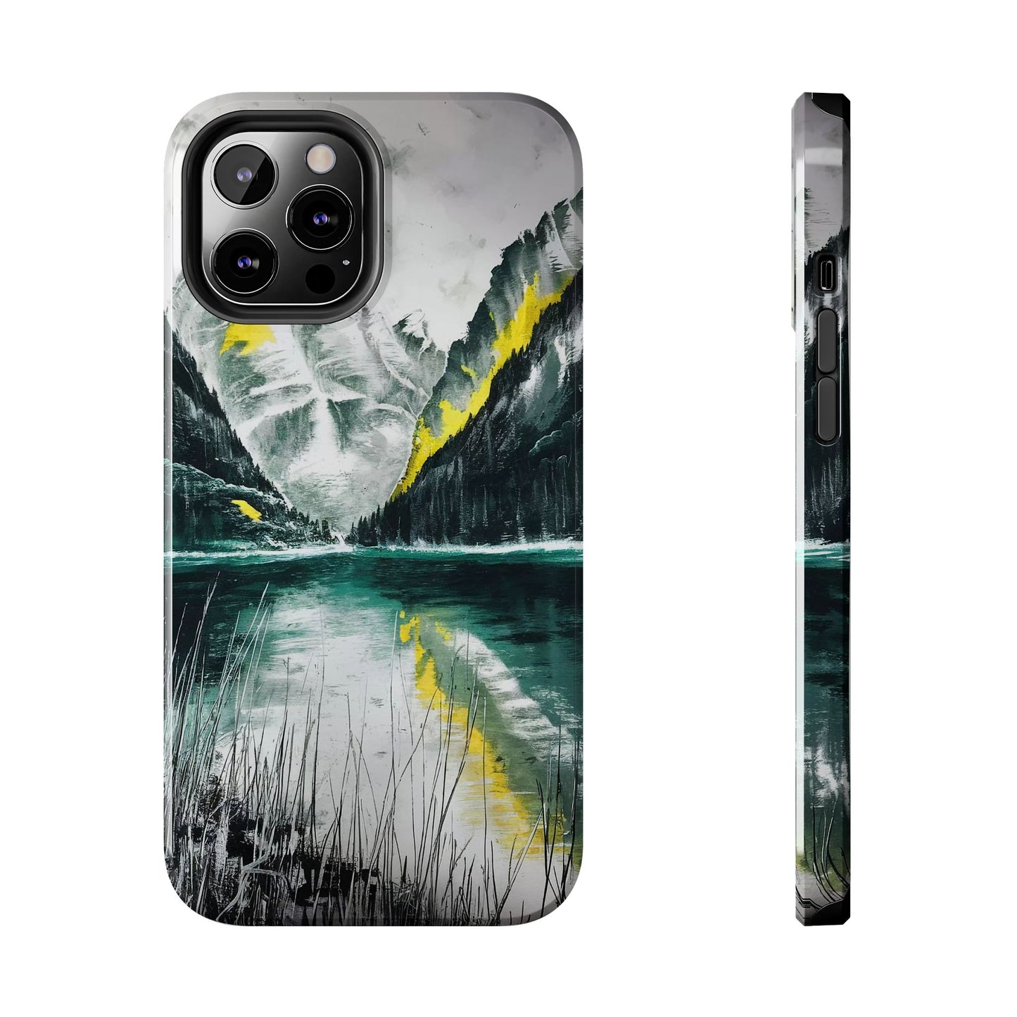 Serene Valley Charcoal Landscape Tough Phone Case