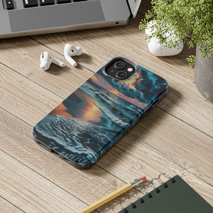 Coastal Sunset Waves Tough Phone Case