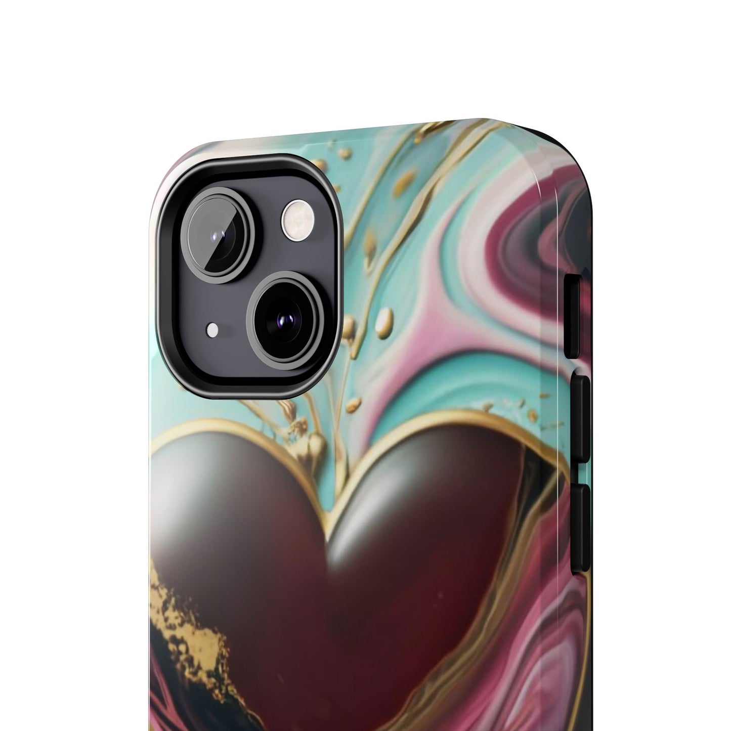 Glossy Heartburst Acrylic Pour Tough Phone Case