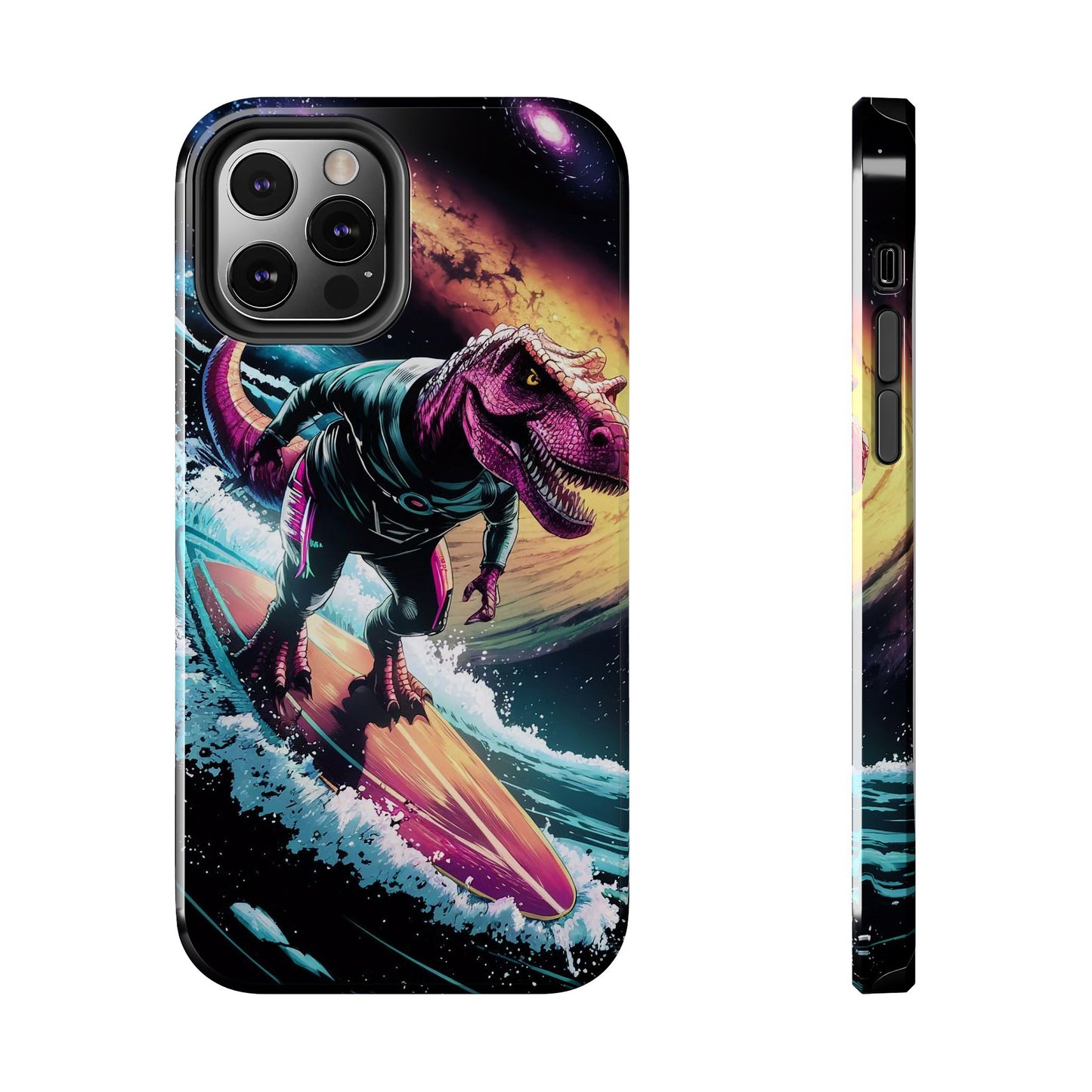 Cosmic T-Rex Surfer Tough Phone Case