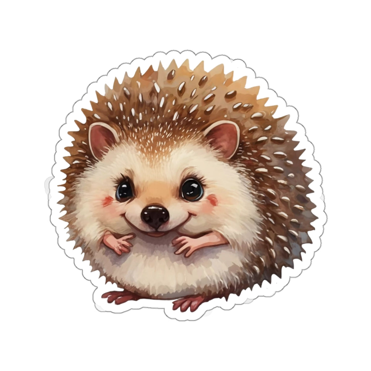 Playful Hedgehog Watercolor Cartoon Sticker