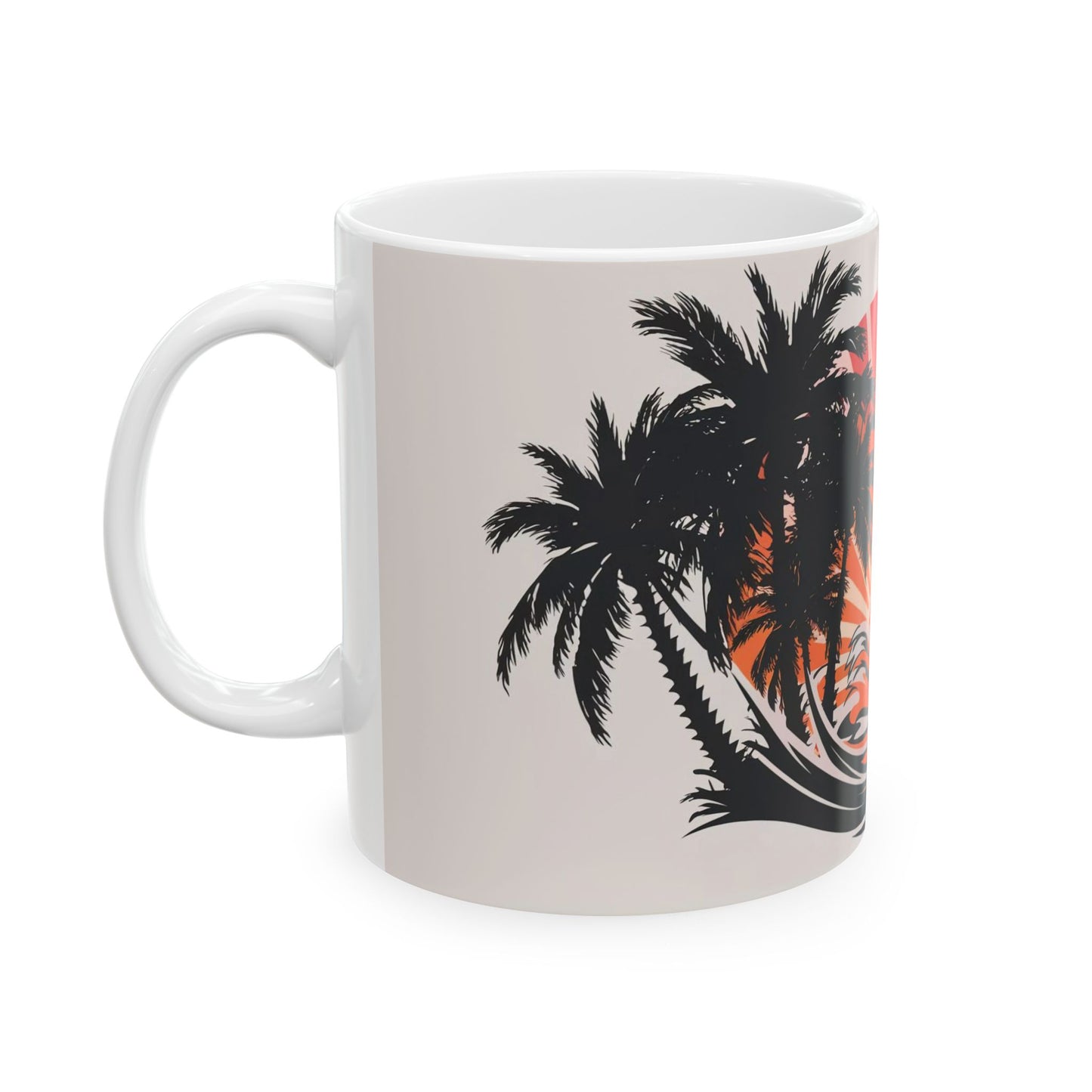 Sunset Paradise Palm Trees Ceramic Coffee Mug