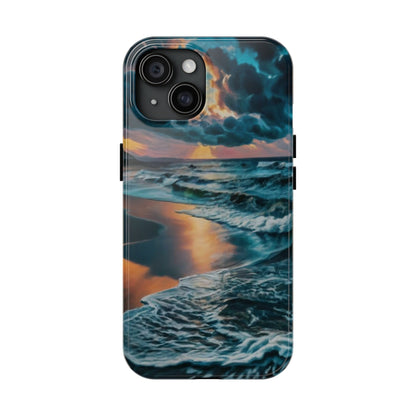 Coastal Sunset Waves Tough Phone Case