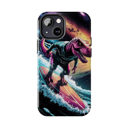 Cosmic T-Rex Surfer Tough Phone Case