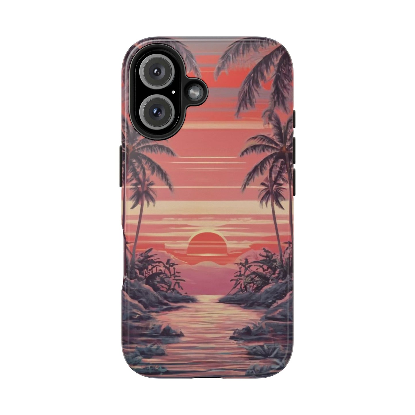 Sunset Serenity Palm Shore Tough Phone Case