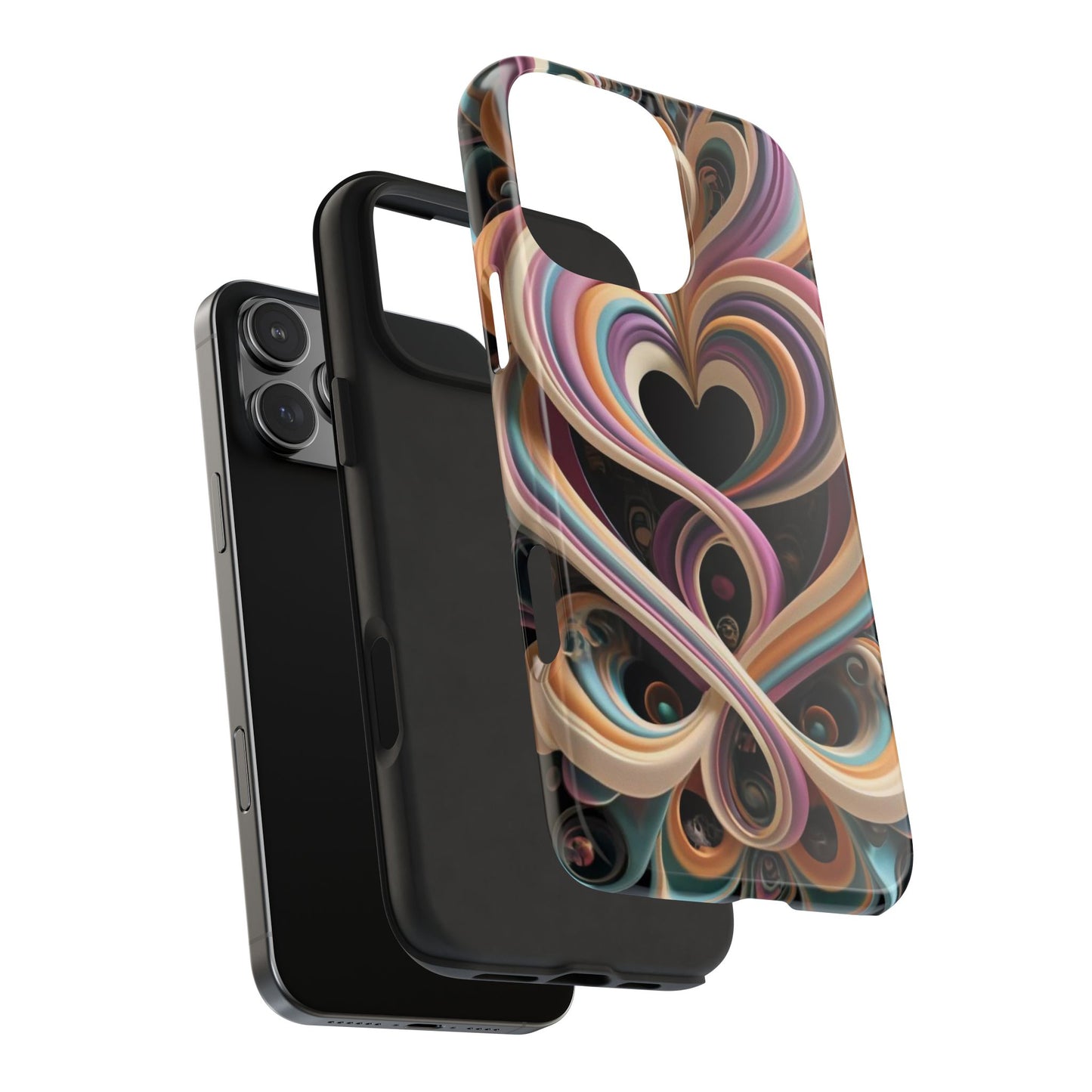 Pastel Heart Wave Abstract Tough Phone Case