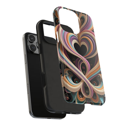 Pastel Heart Wave Abstract Tough Phone Case