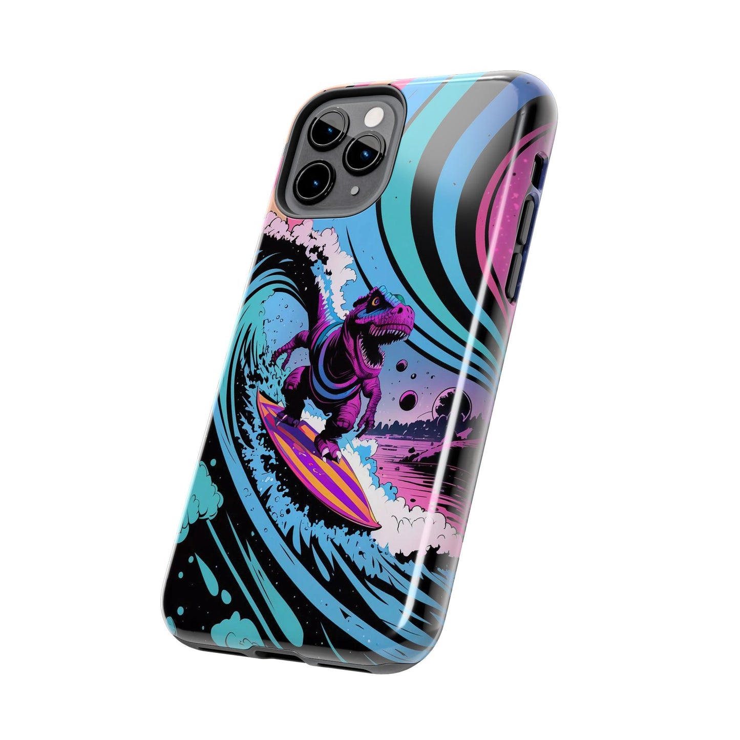 Cosmic T-Rex Surfer Adventure Tough Phone Case