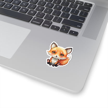 Whimsical Fox Watercolor Cartoon Sticker