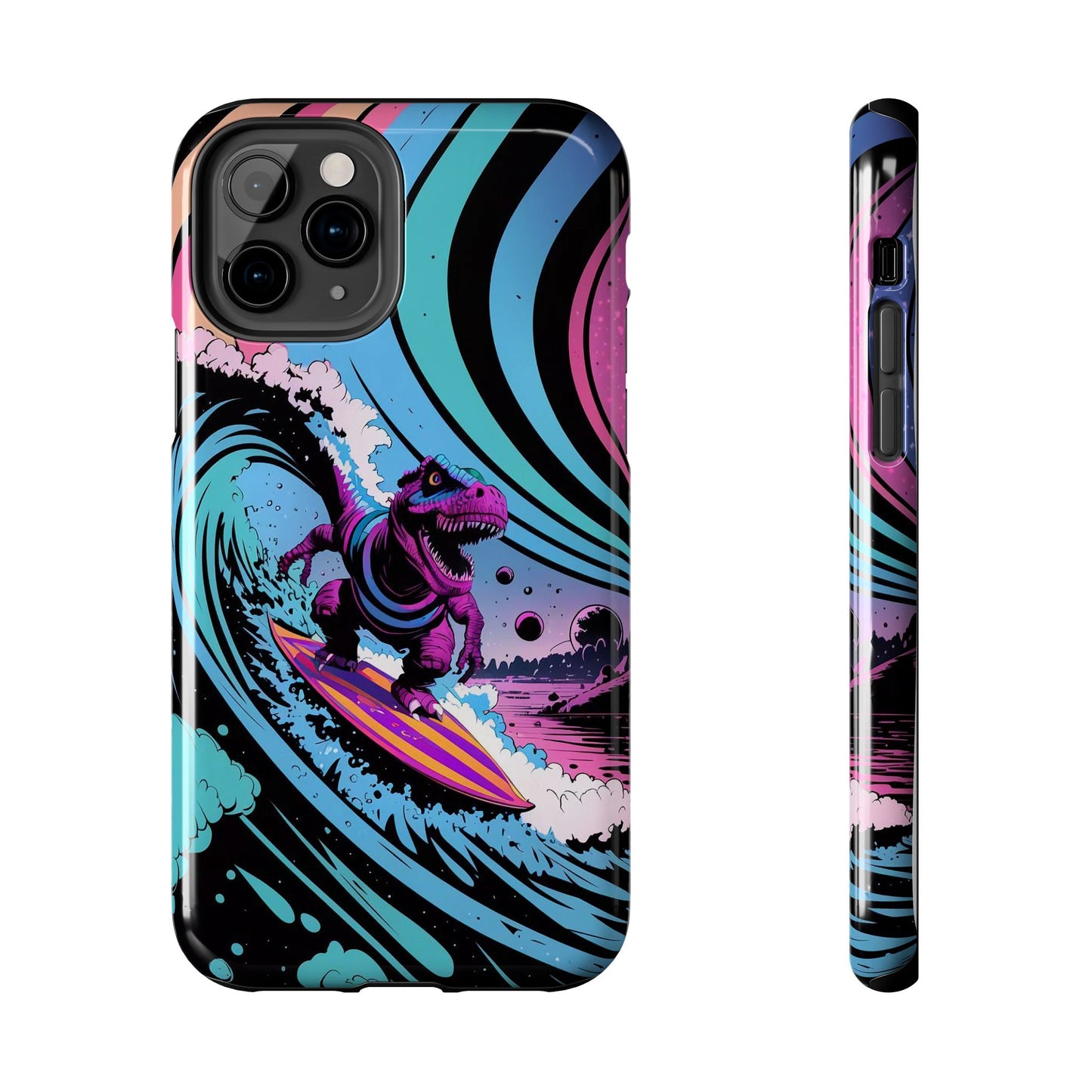 Cosmic T-Rex Surfer Adventure Tough Phone Case