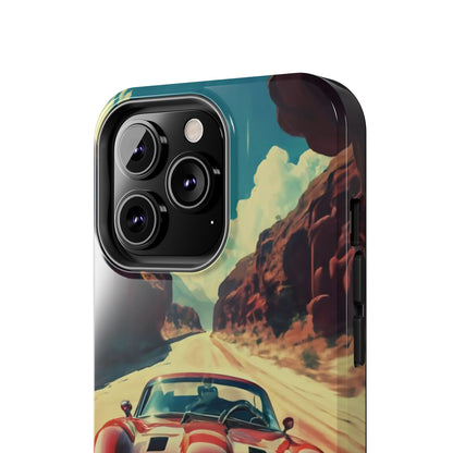 Desert Drive Red Sports Car Tough Phone Case