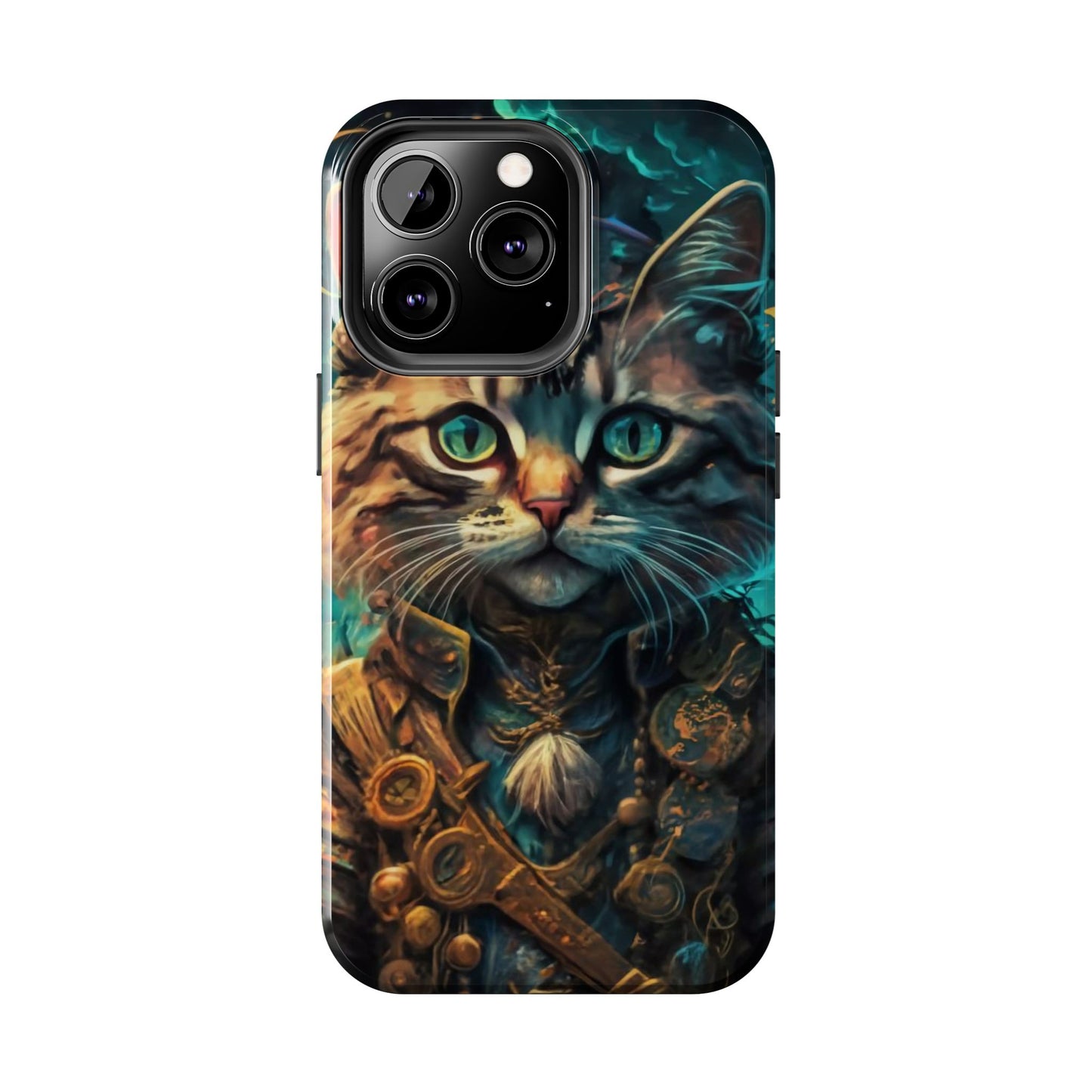 Cartoon Cat Pirate Starry Night Tough Phone Case