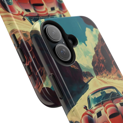 Desert Drive Red Sports Car Tough Phone Case