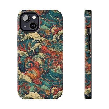 Multi-Hued Swirls - Wave of Colors - Tough Phone Case