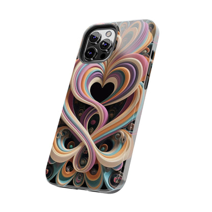 Pastel Heart Wave Abstract Tough Phone Case