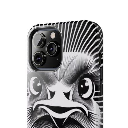 Mystical Stare Monochrome Ostrich Tough Phone Case